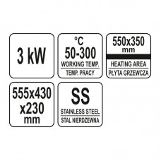 YG-04585 YATO GASTRO Plita cu gratar, putere de 3...